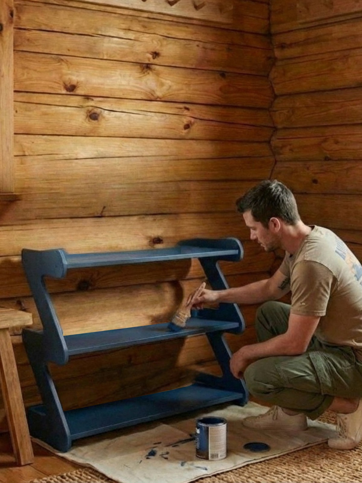 Обувница 2 яруса в прихожую с полками деревянная открытая - фото товара