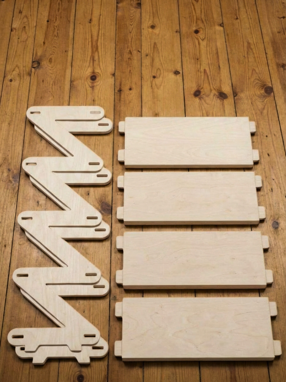 Обувница 3 яруса в прихожую с полками деревянная открытая - фото товара