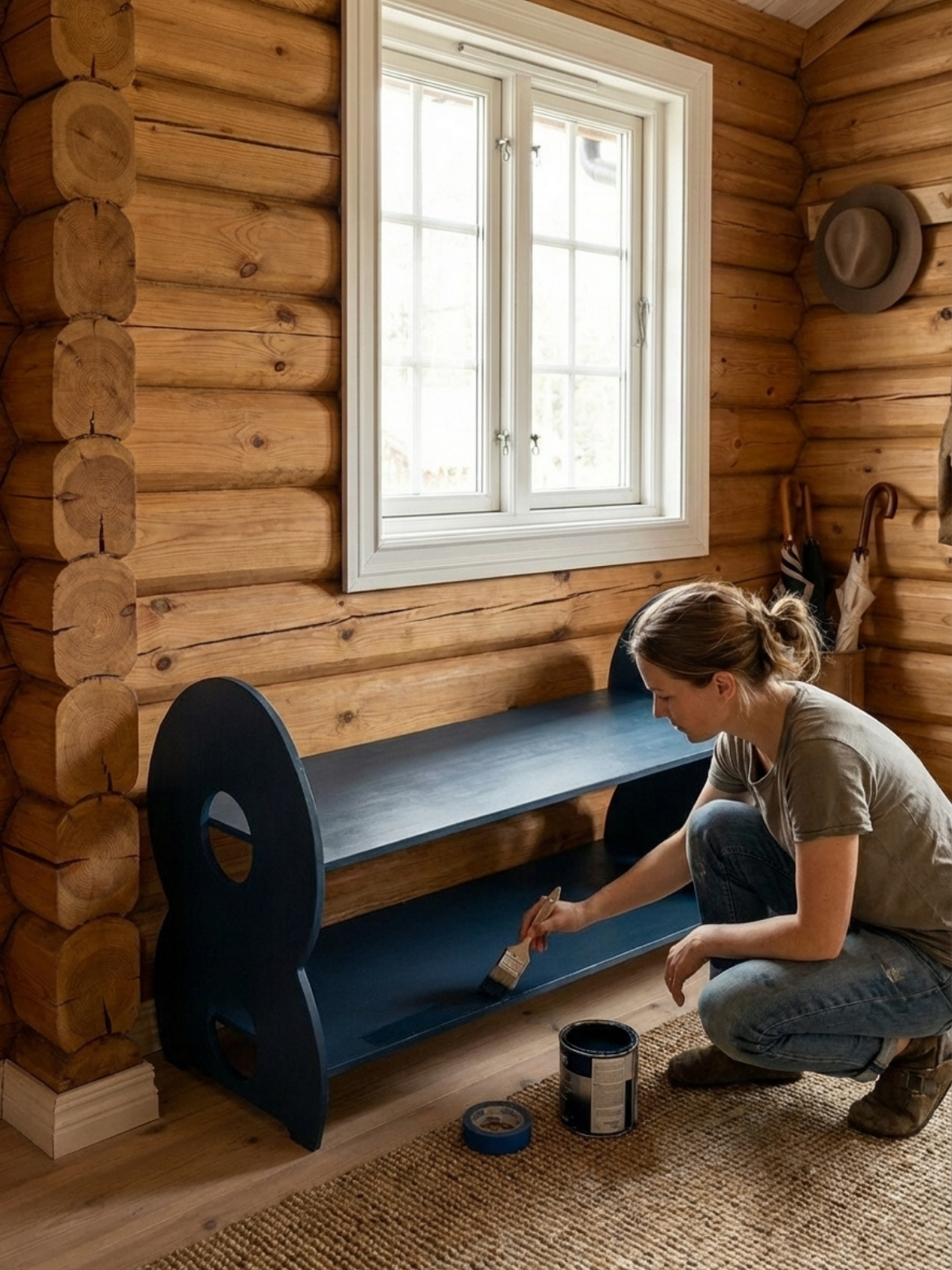 Обувница в прихожую с полками деревянная открытая - фото товара